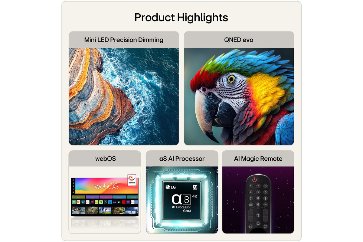 LG QNED86 65" Mini LED Evo AI 4K Ultra HD Smart TV (2026) | 65QNED86B6B.AEI-2