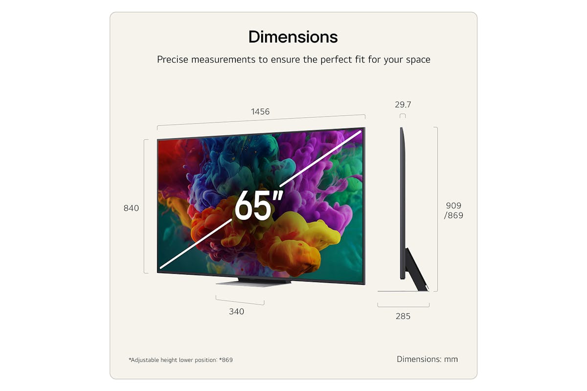 LG QNED86 65" Mini LED Evo AI 4K Ultra HD Smart TV (2026) | 65QNED86B6B.AEI-3