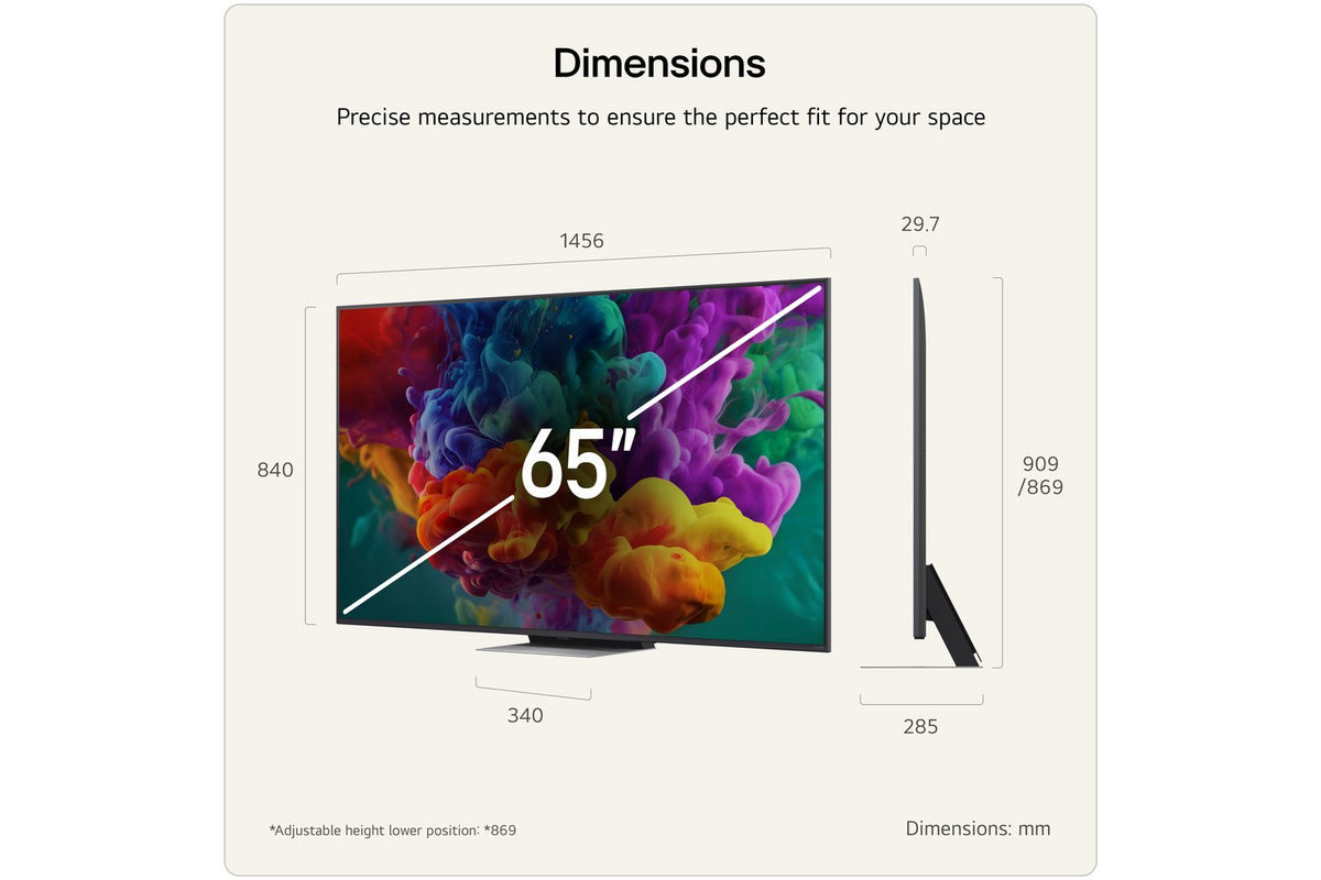 LG QNED86 65" Mini LED Evo AI 4K Ultra HD Smart TV (2026) | 65QNED86B6B.AEI-3