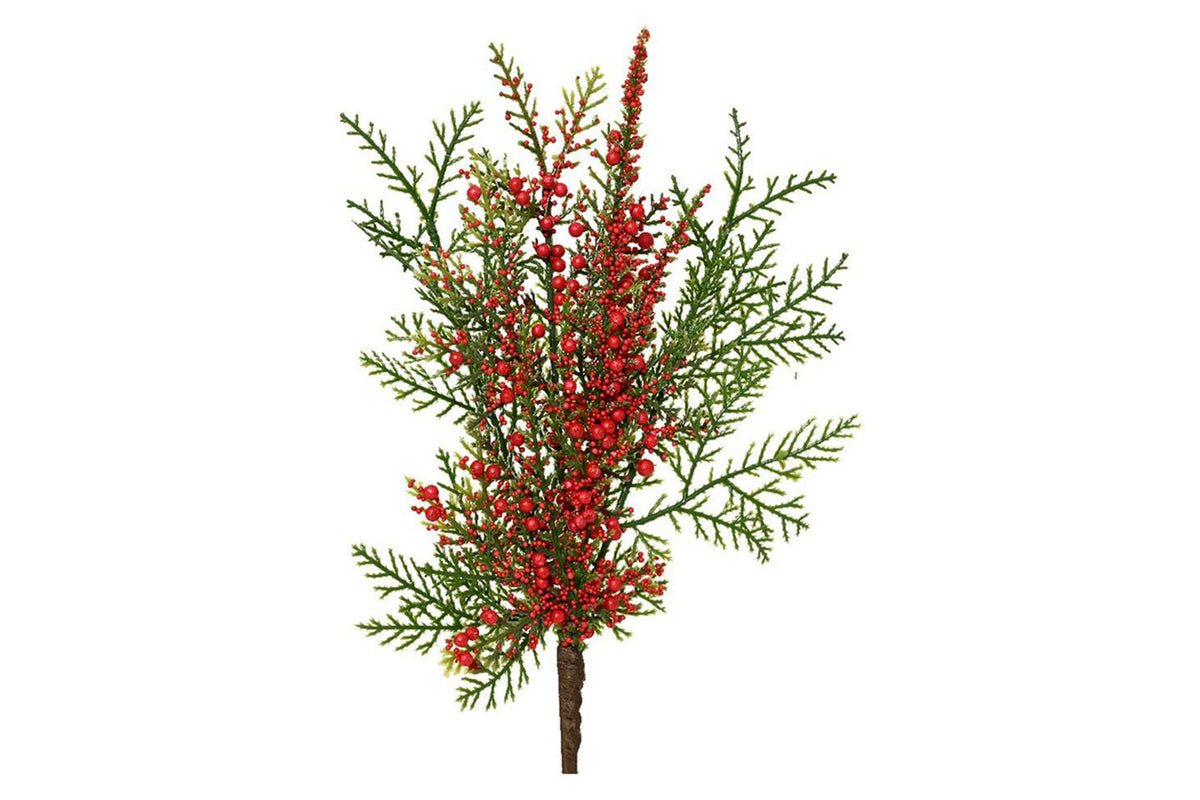 Christmas Decoration | 28cm Lushy Berry Spray | Red/Green