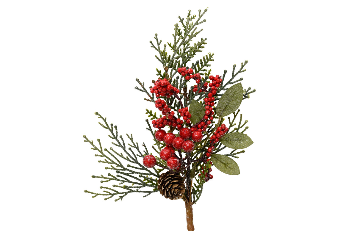 Glitter Berries Pick | Multicolour | 30 cm