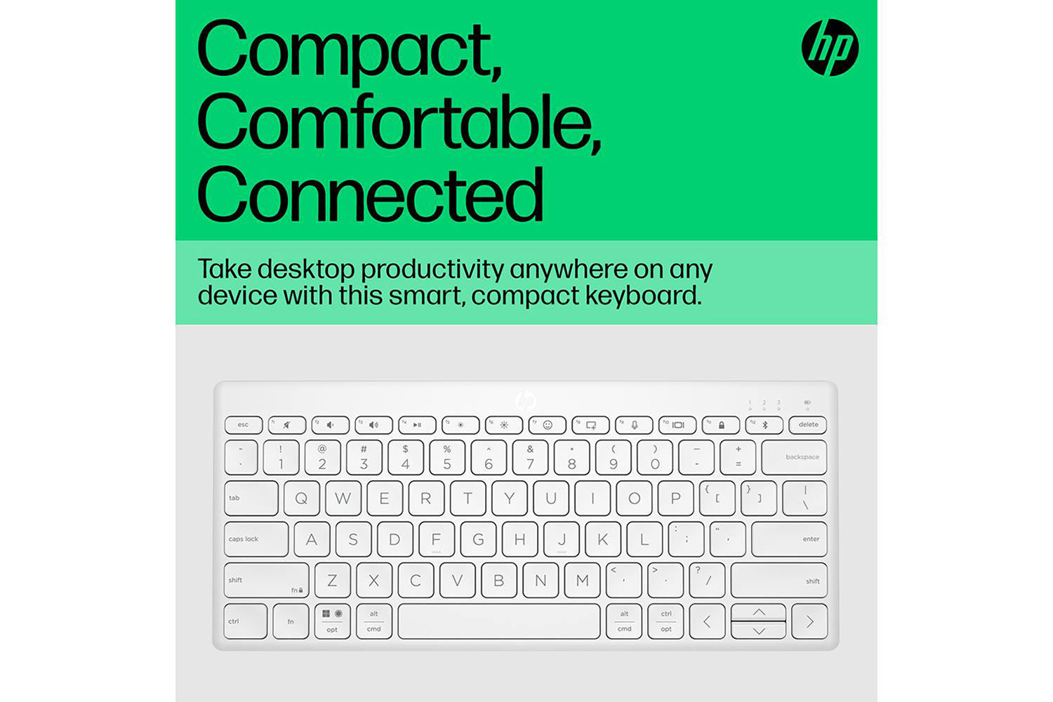 HP 350 Compact Multi-Device Bluetooth Keyboard | White-12