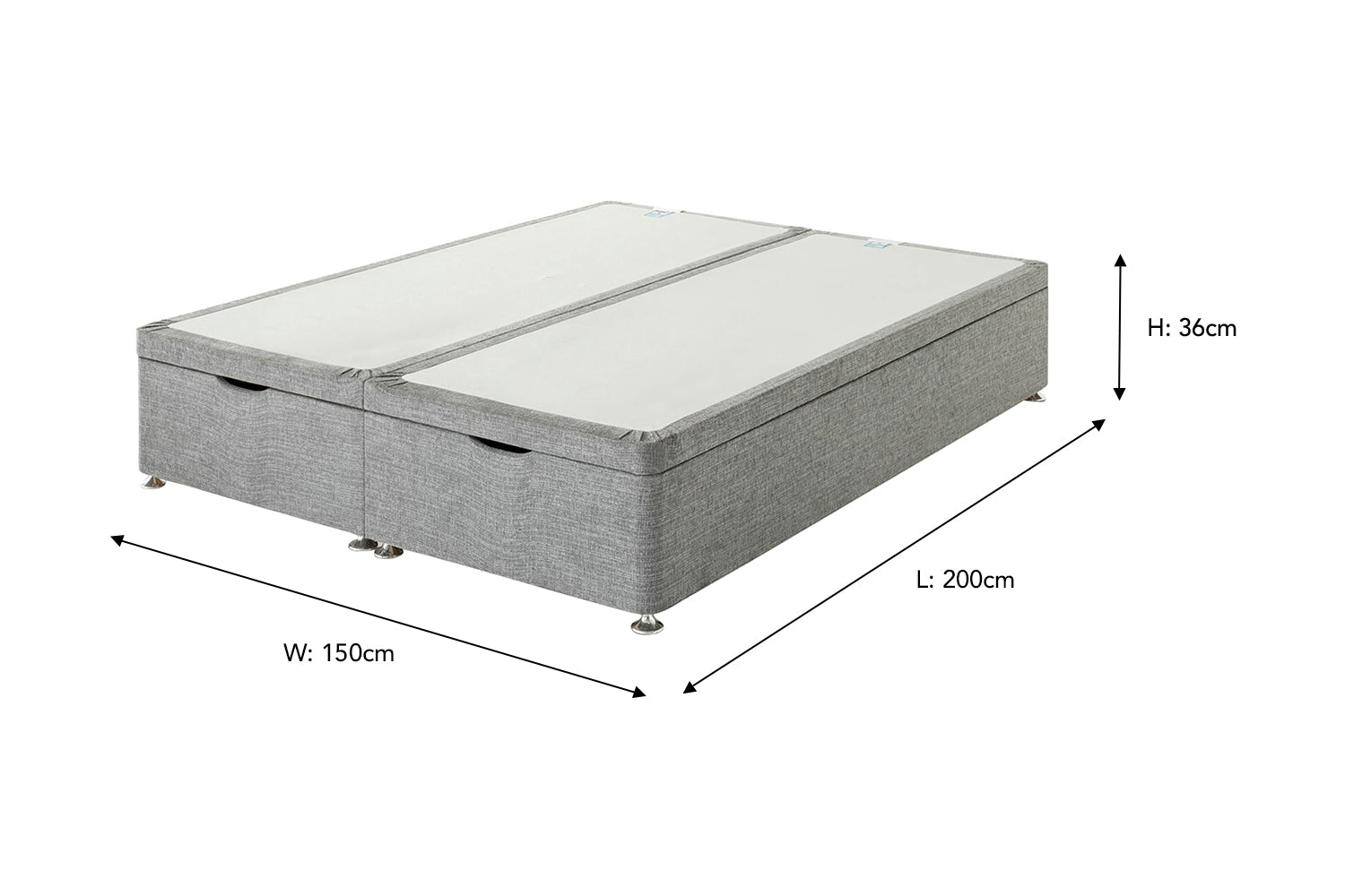 King Koil | Deluxe Ottoman Base | King | 5ft | Grey-3