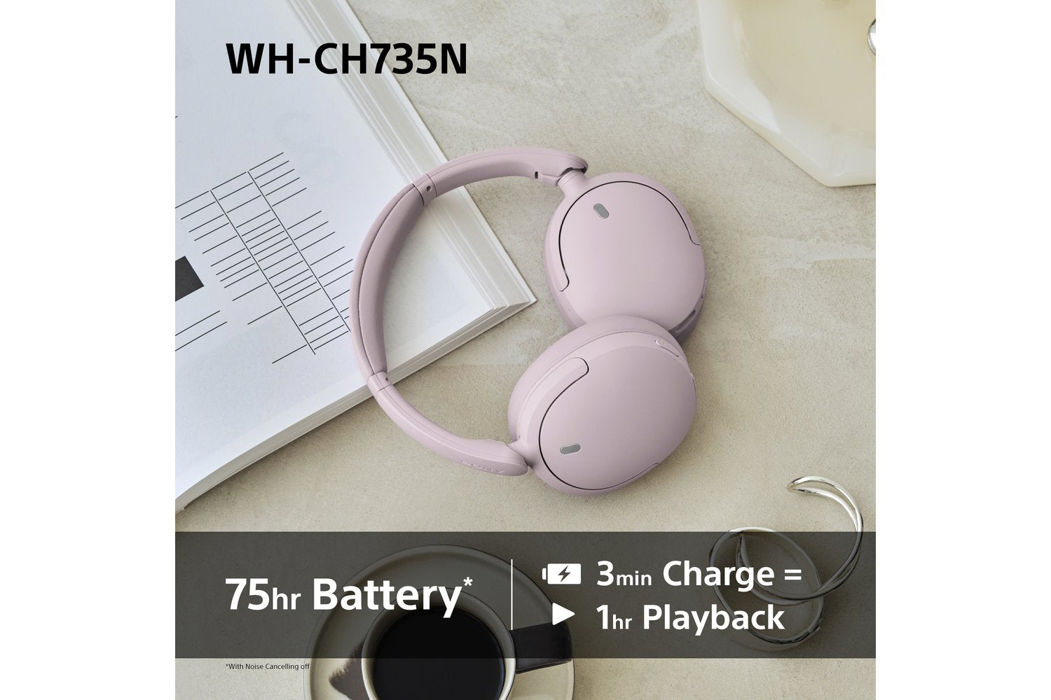Sony WH-CH735N Wireless Noise Cancelling Headphones | Beige-6