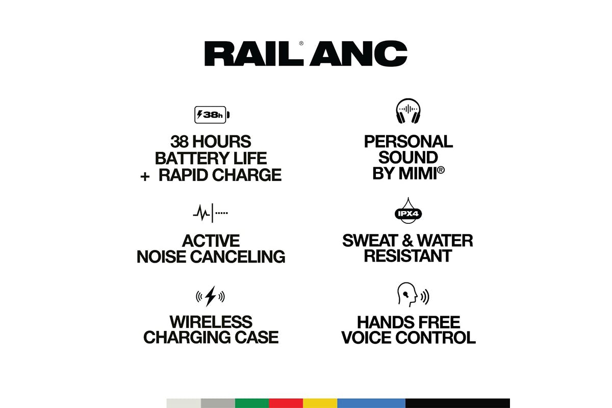 Skullcandy Rail ANC True Wireless Earbuds with Active Noise Cancelling | True Black-6
