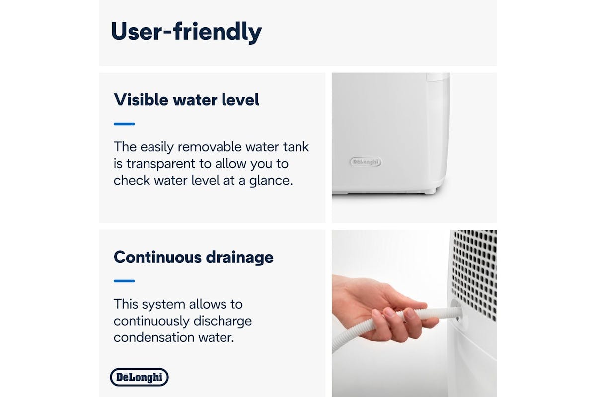 DeLonghi Tasciugo AriaDry 16L Multi Dehumidifier | DEXD216RF | White-6