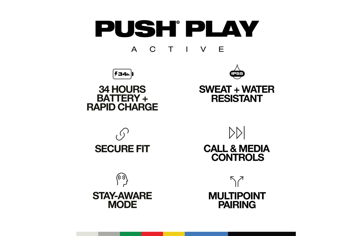 Skullcandy Push Play Active True Wireless Earbuds | Black/orange-6