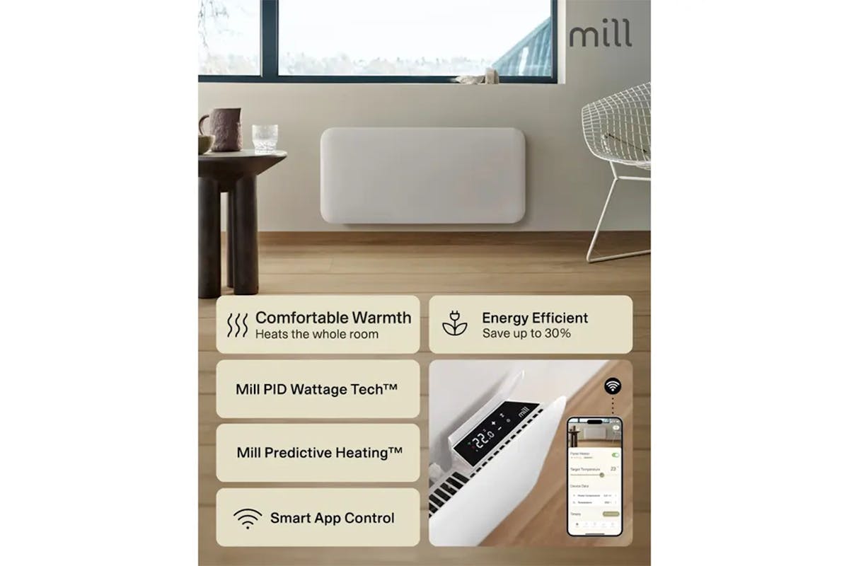 Mill Invisible Smart WiFi Gen 4 Panel Heater | PA1500WIFI4A | White-5