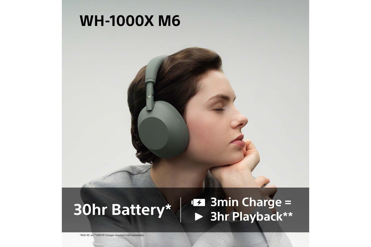 Sony WH-1000XM6 Wireless Noise Cancelling Over Ear Headphones | Olive Grey-6