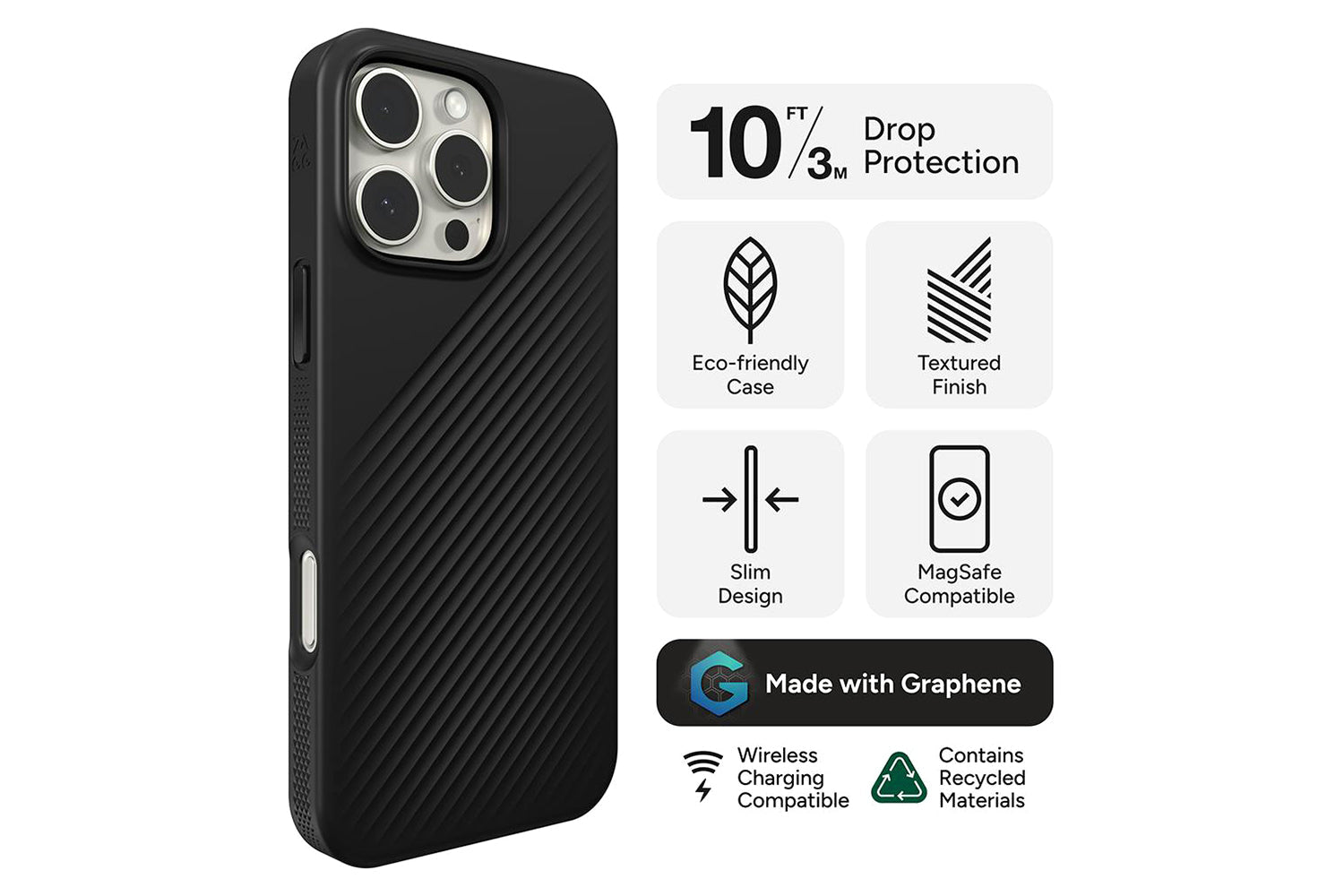 Zagg Luxe Snap iPhone 16 Pro Max MagSafe Case | Black-5