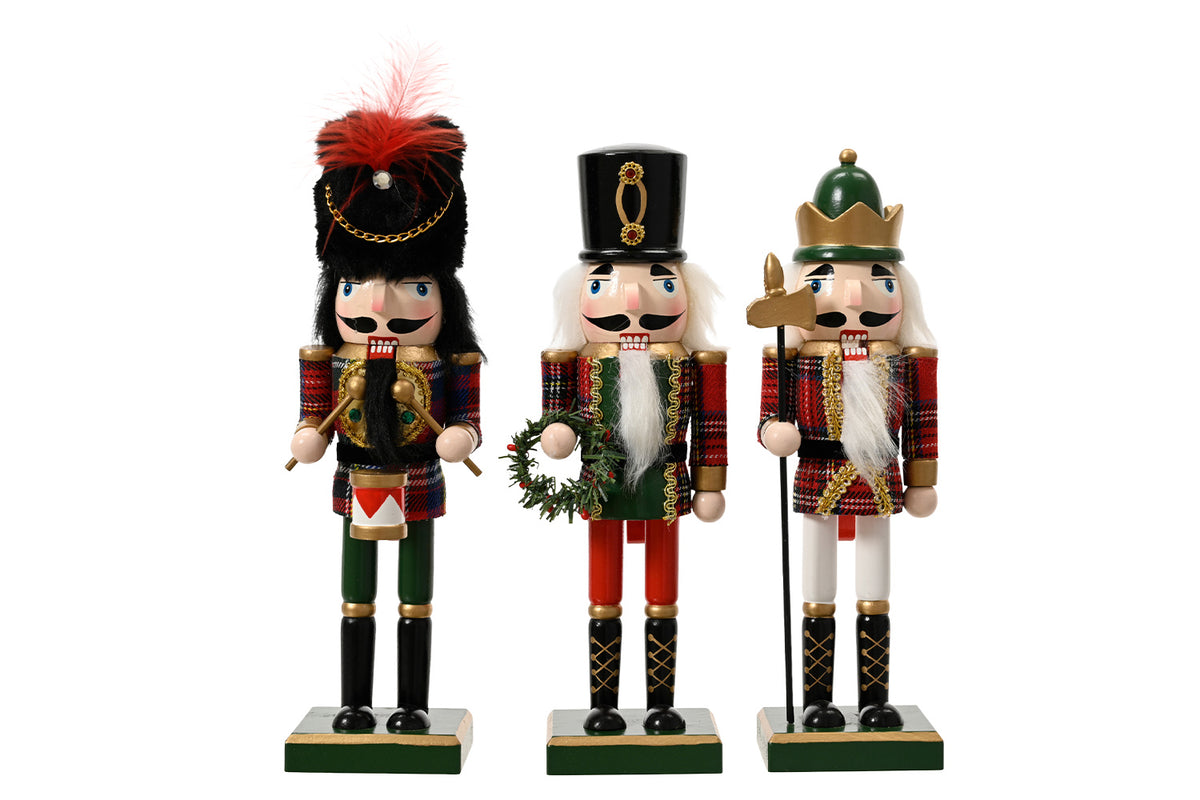 Nutcracker 3 Assorted Check | Multicolour | 25 cm