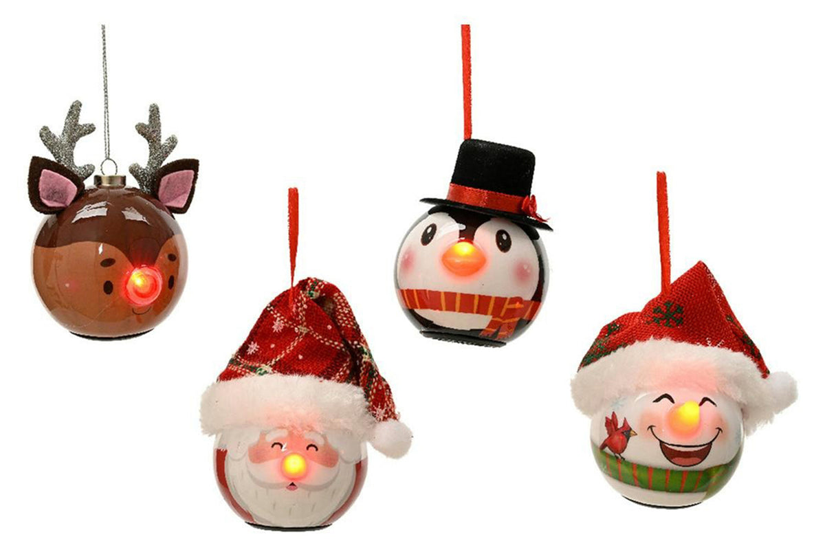 Christmas Decoration | 8cm LED Bauble with Flash | Multicolour | Sold Individually – Random Style