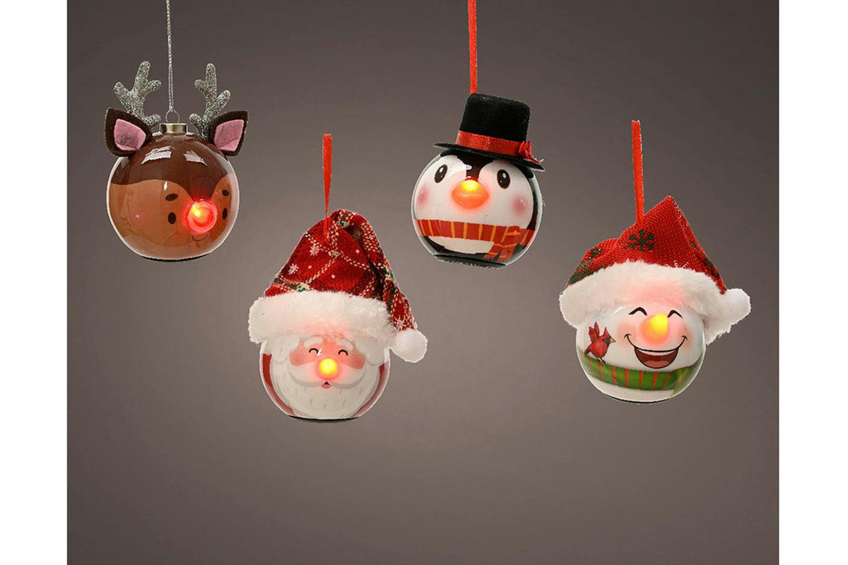 Christmas Decoration | 8cm LED Bauble with Flash | Multicolour | Sold Individually – Random Style-2