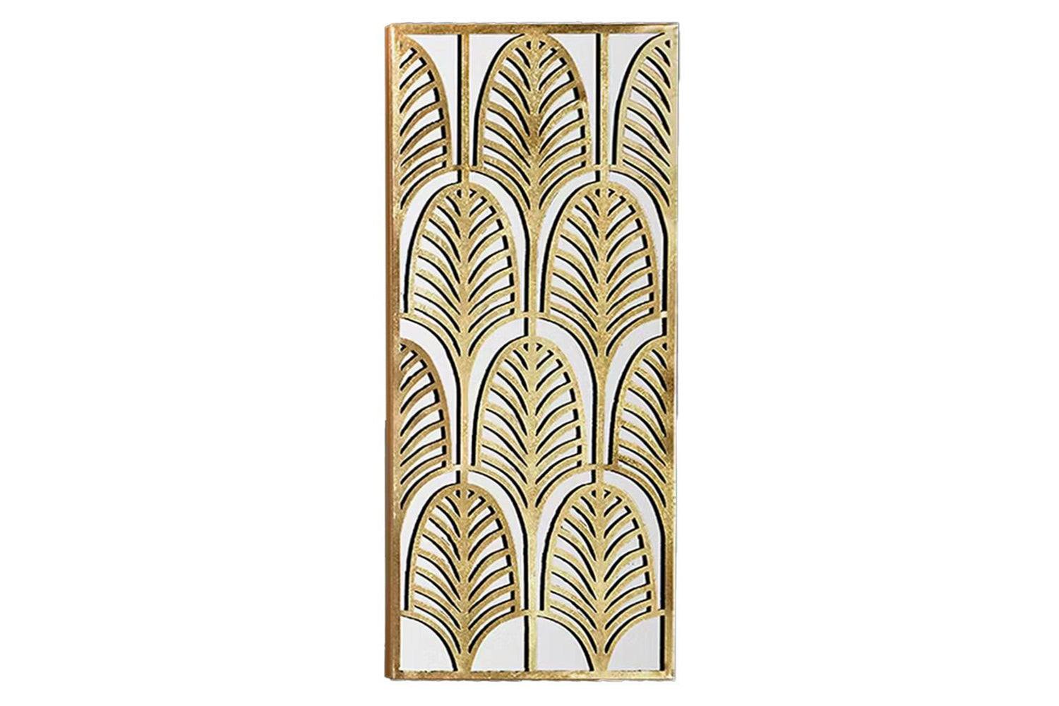 Framed Rectangular Mirrored Wall Art | Gold | 90 x 40 cm