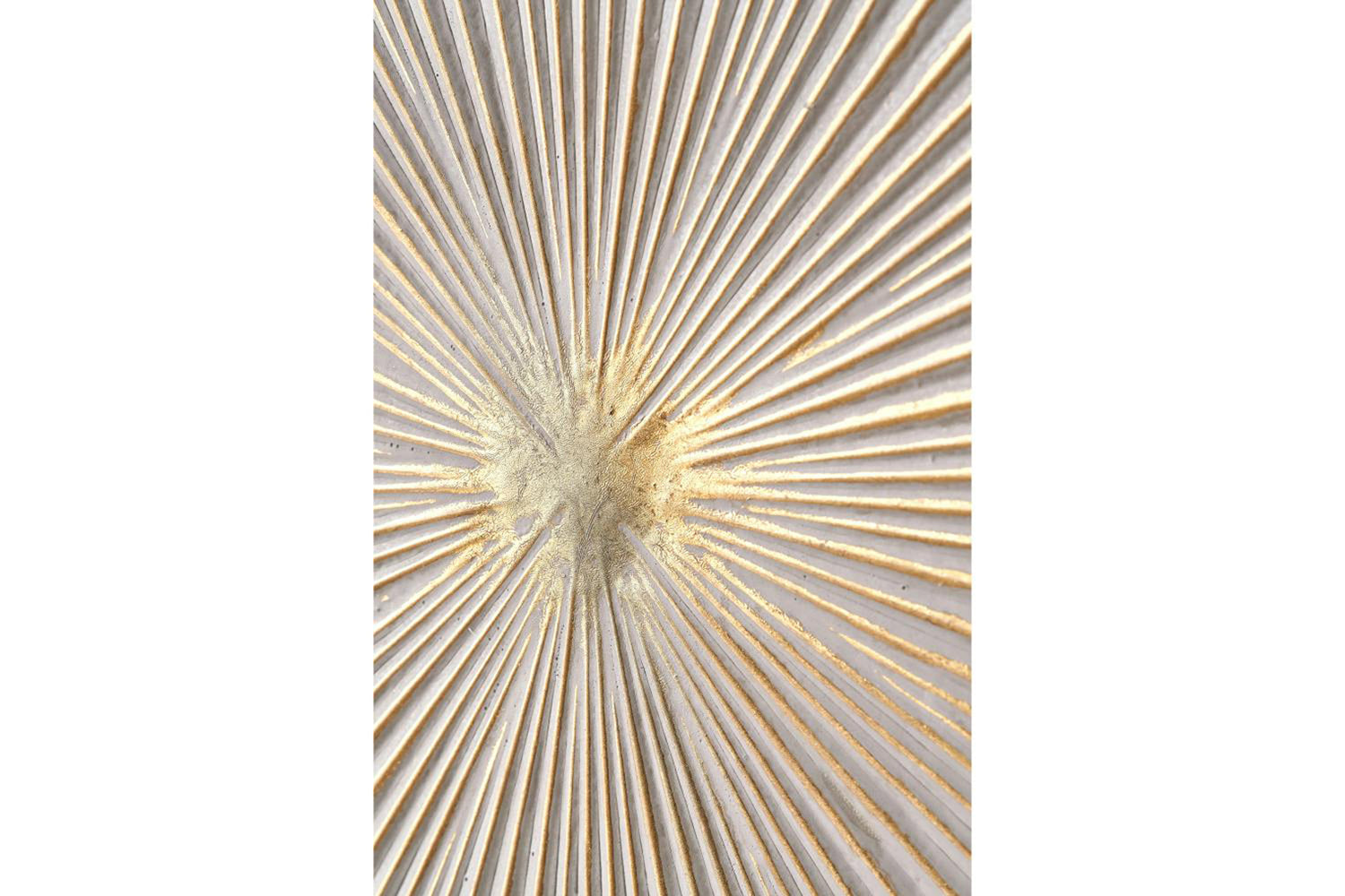 Sunburst Unframed Textured Metal Wall Art | White/Gold | 100 x 100 cm-10