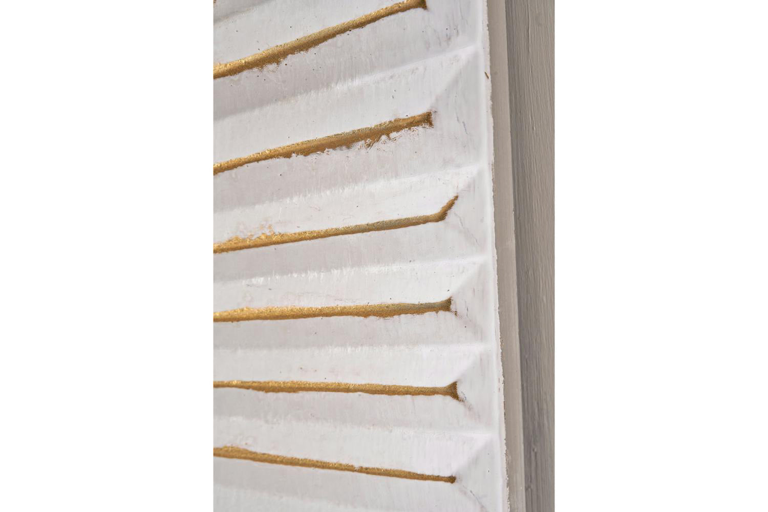 Sunburst Unframed Textured Metal Wall Art | White/Gold | 100 x 100 cm-11