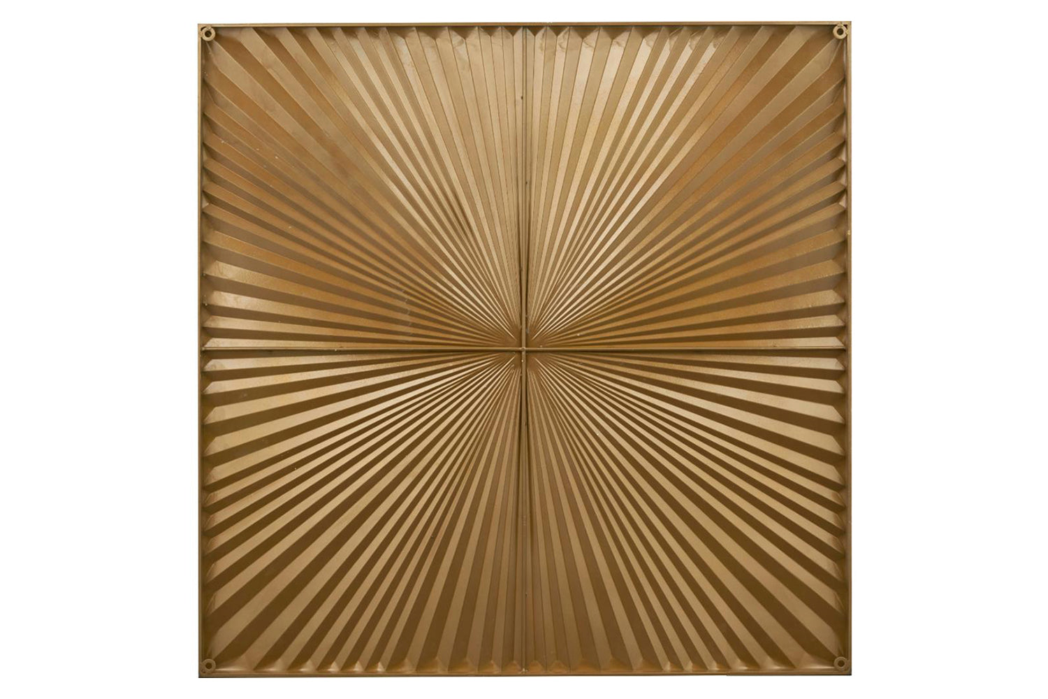 Sunburst Unframed Textured Metal Wall Art | White/Gold | 100 x 100 cm-5