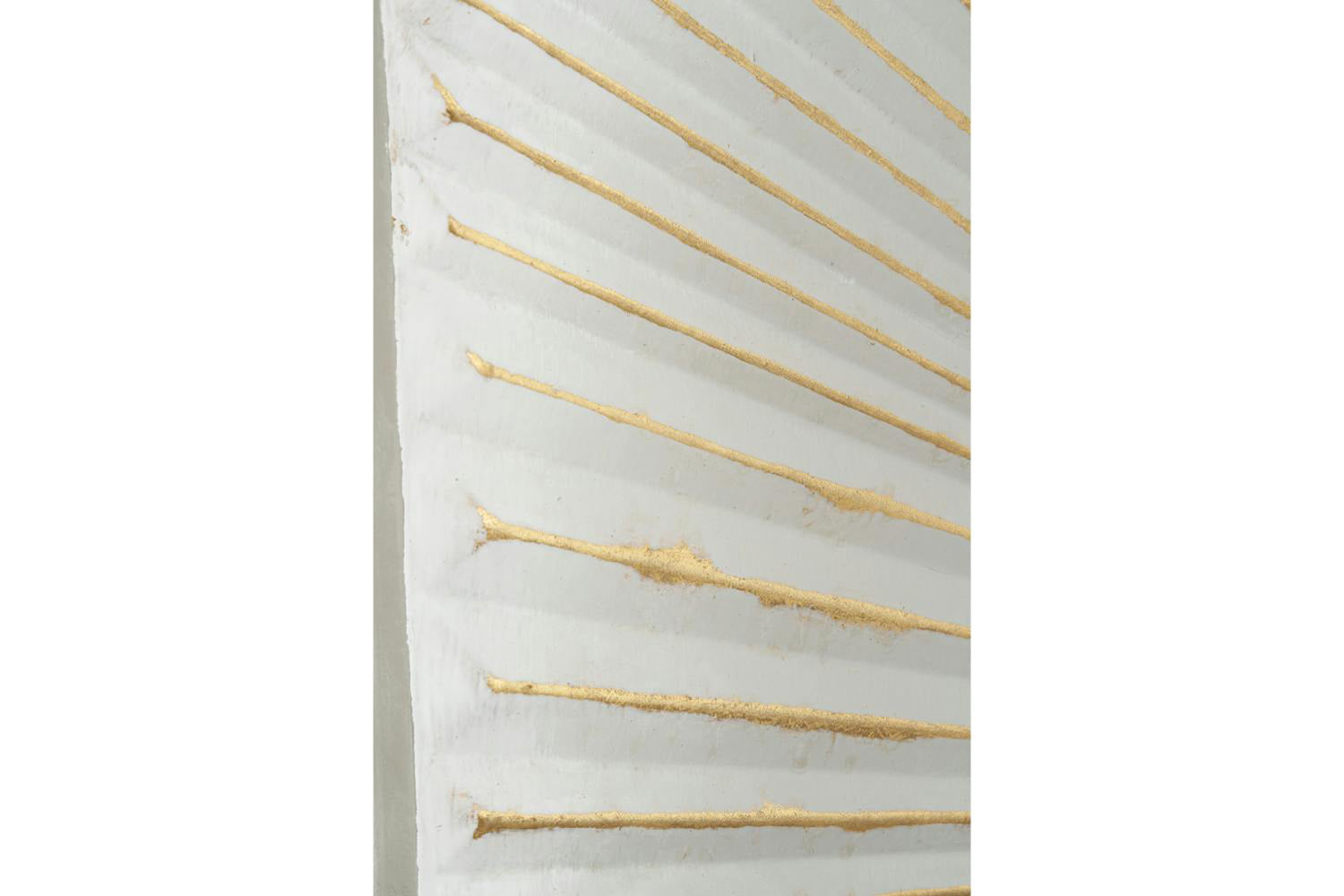 Sunburst Unframed Textured Metal Wall Art | White/Gold | 100 x 100 cm-7