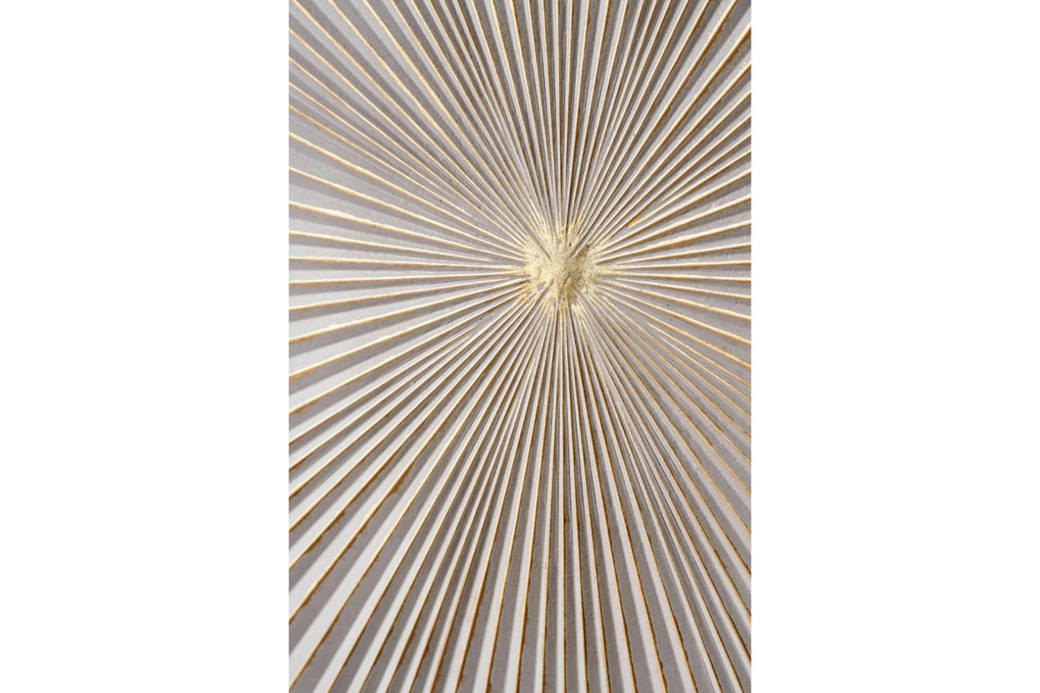 Sunburst Unframed Textured Metal Wall Art | White/Gold | 100 x 100 cm-9