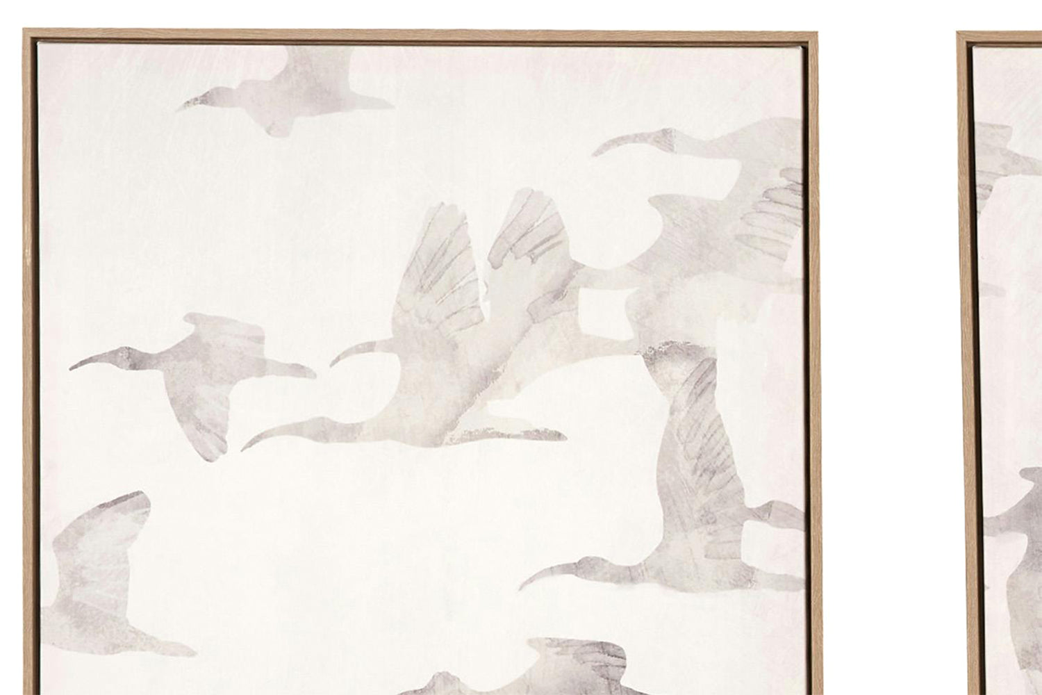 Natural Framed Canvas Print | Beige & Grey | 60 x 120 cm | Set of 3-2