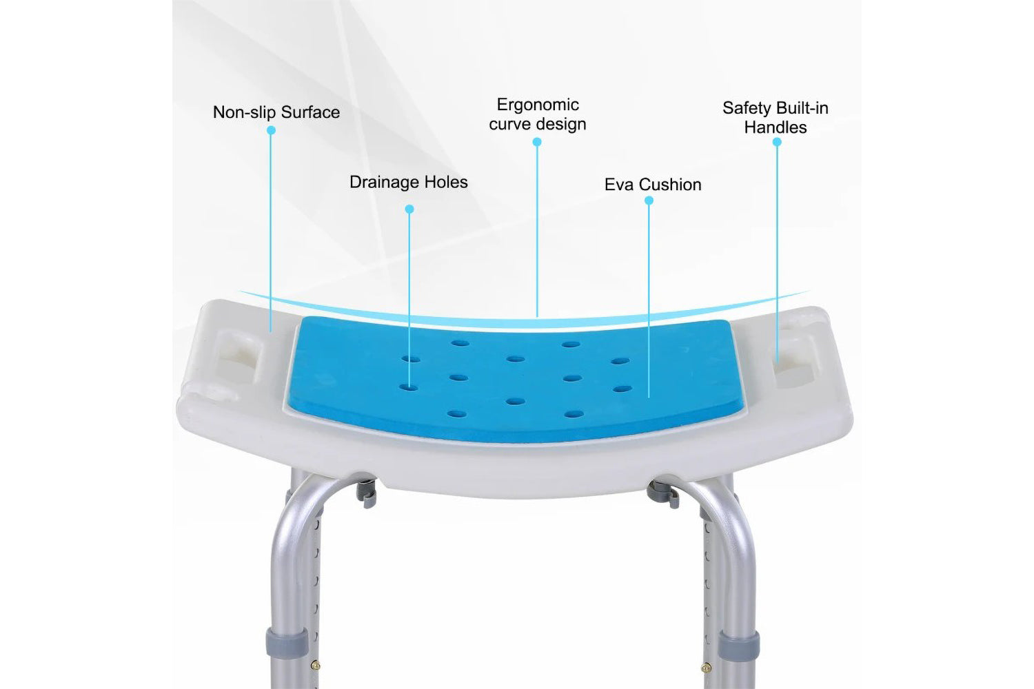 Homcom Aluminium Alloy 6-Level Non-Slip Bathroom Stool | Multicolour-5