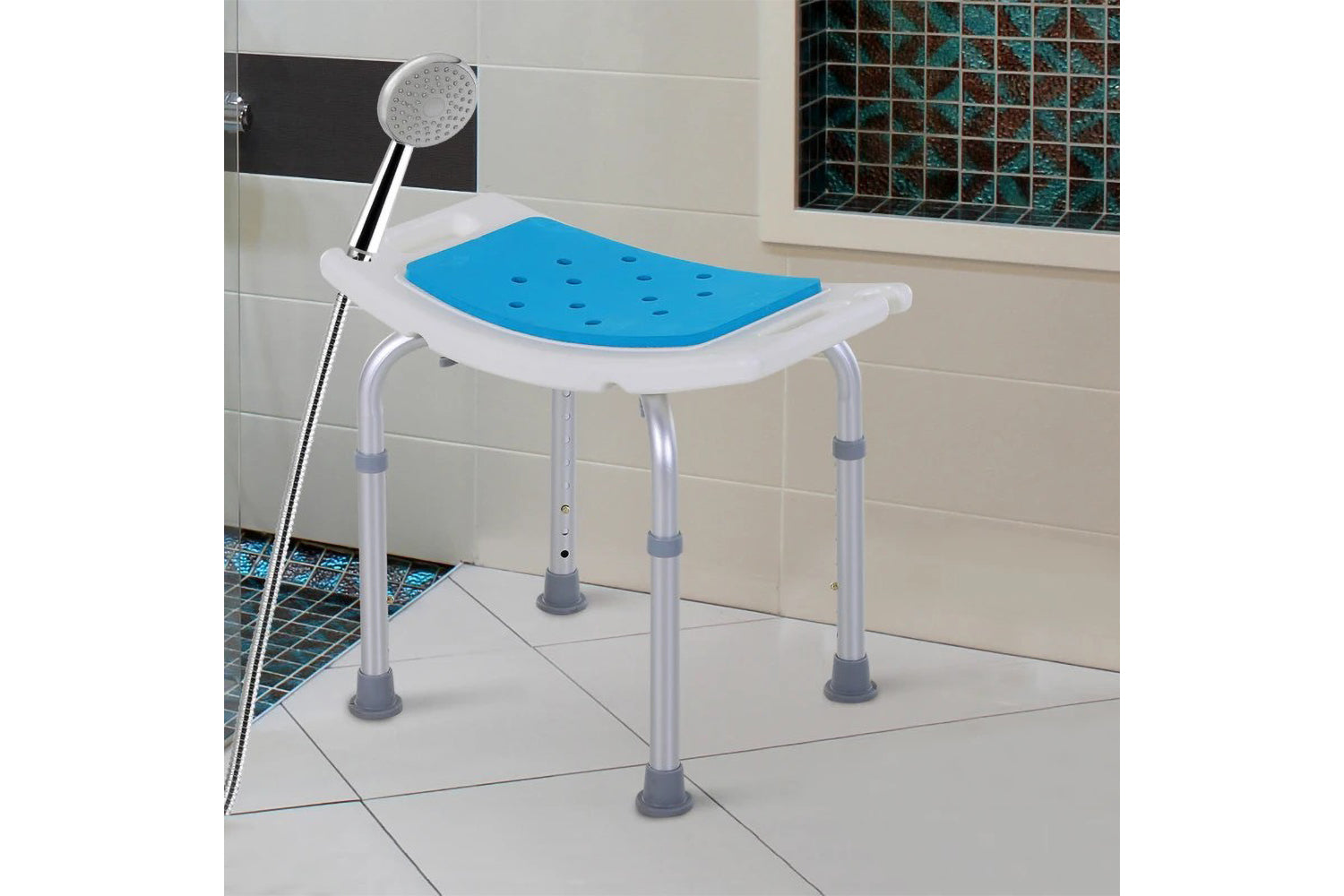 Homcom Aluminium Alloy 6-Level Non-Slip Bathroom Stool | Multicolour-6