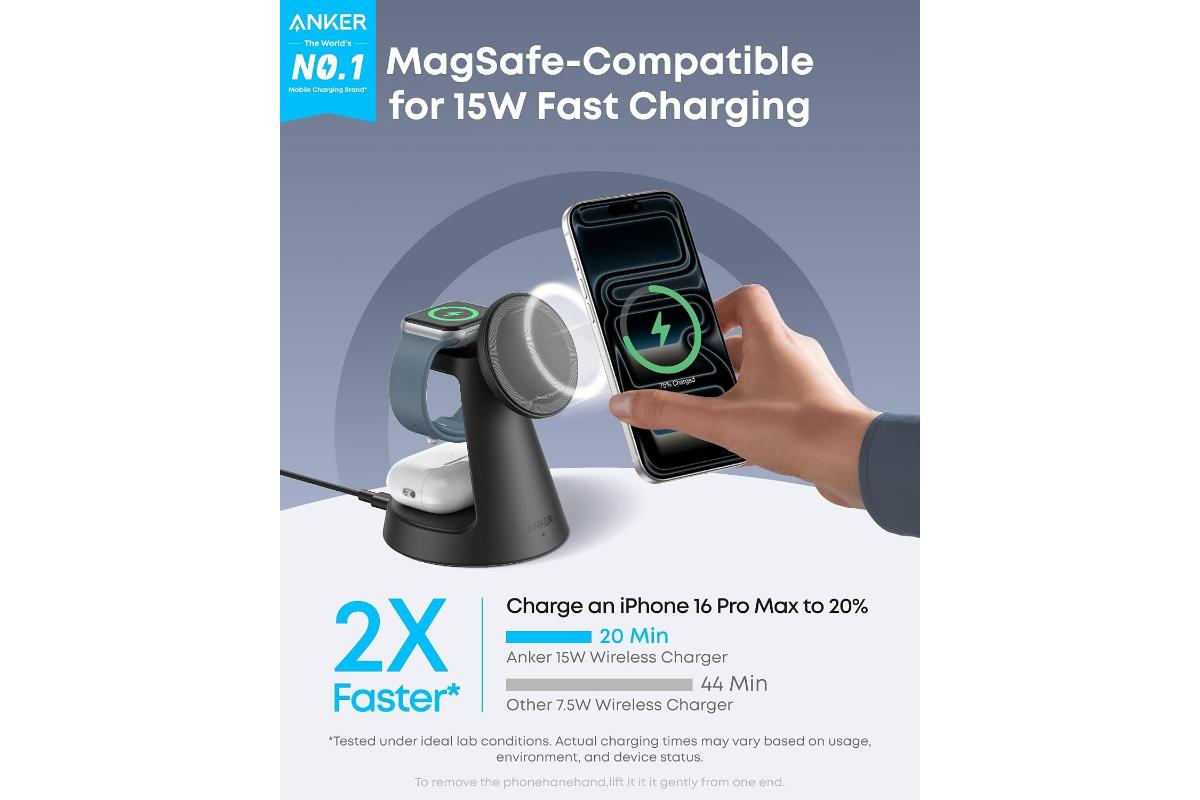 Anker Maggo 15W 3-in-1 Wireless Charging Station | Black-3