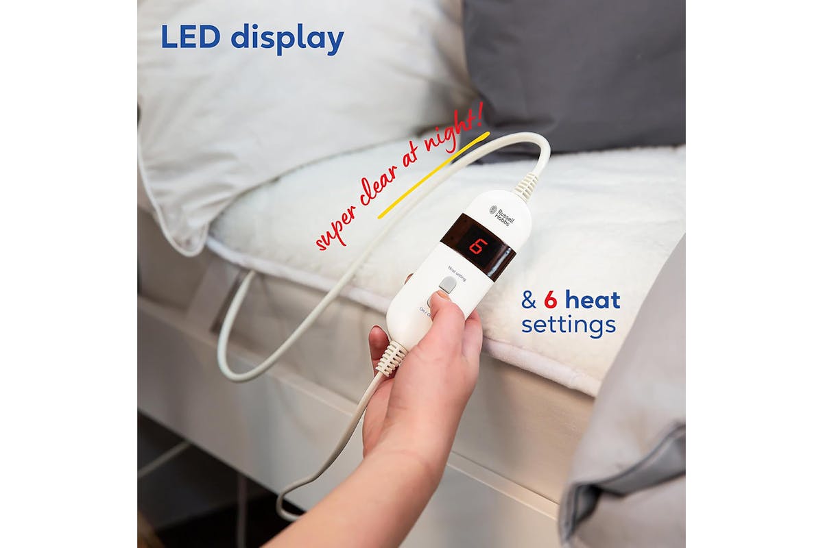Russell Hobbs Sherpa King Electric Blanket | White | RHEDB8002-7