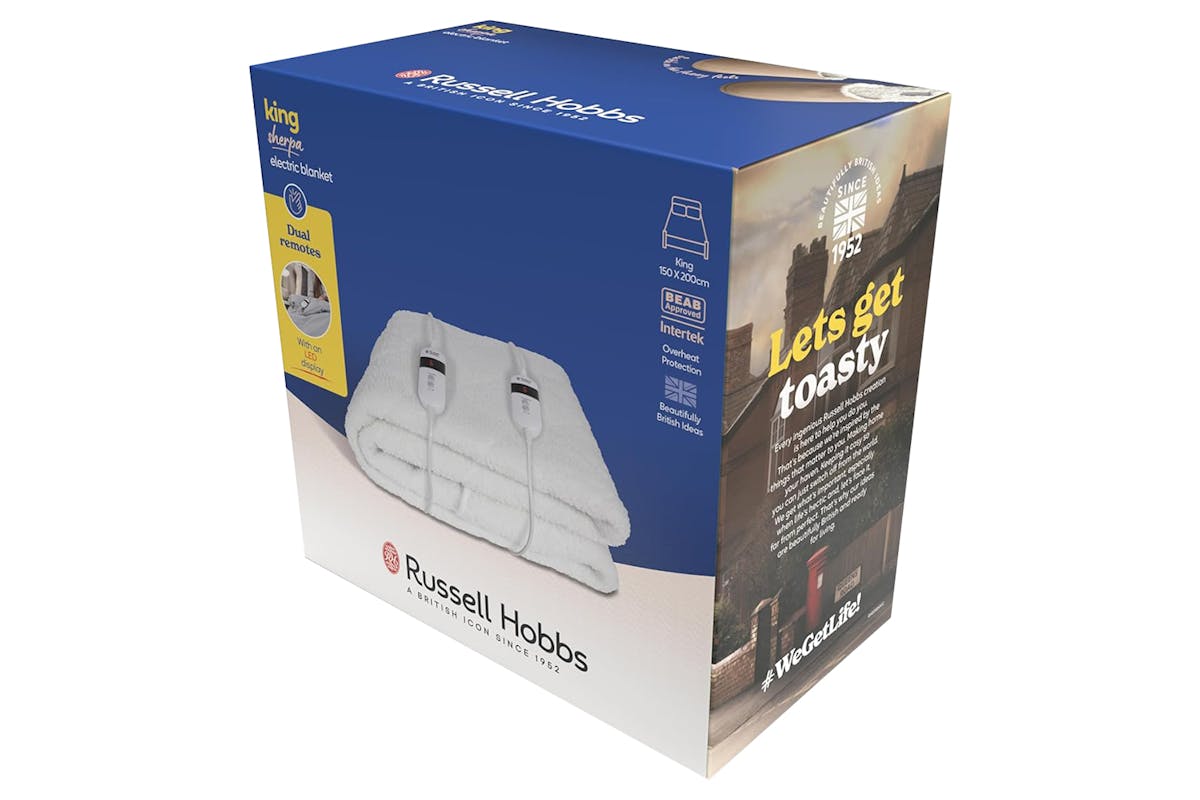 Russell Hobbs Sherpa King Electric Blanket | White | RHEDB8002-11