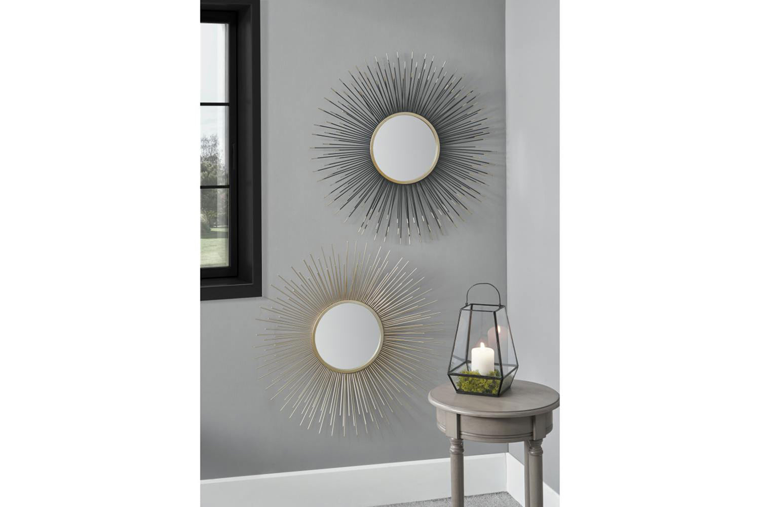 Starburst Round Wall Mirror | Gold | 80 cm-2