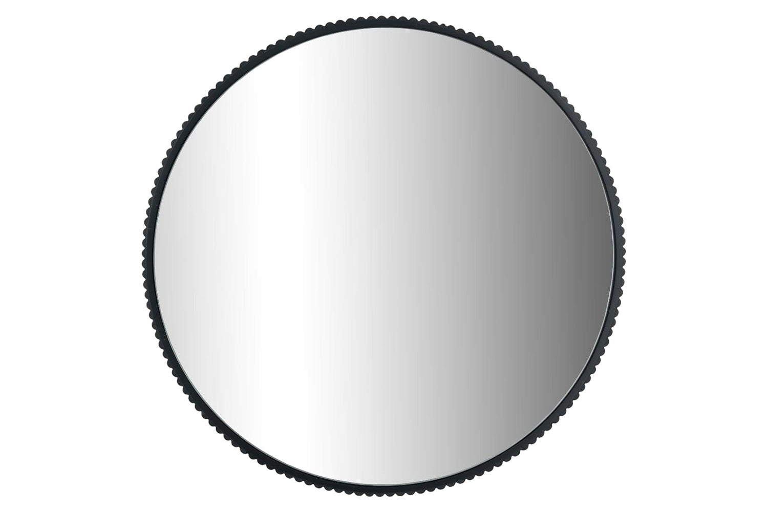 Cog Round Wall Mirror | Black | 70 cm
