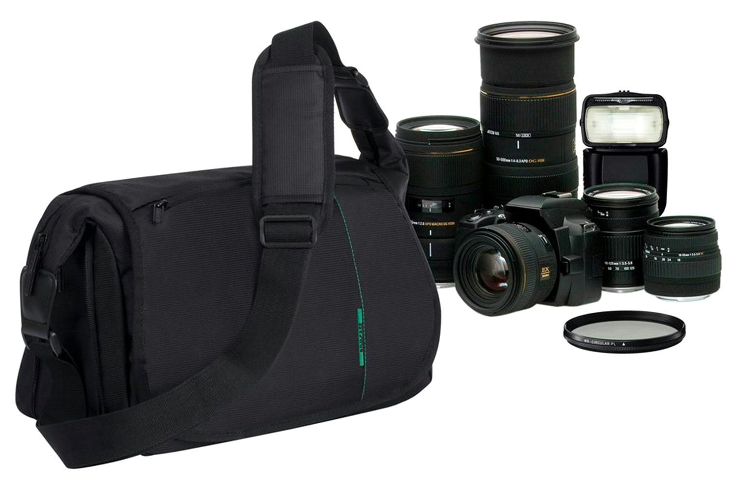 Rivacase Green Mantis DSLR Messenger Bag | Black-5