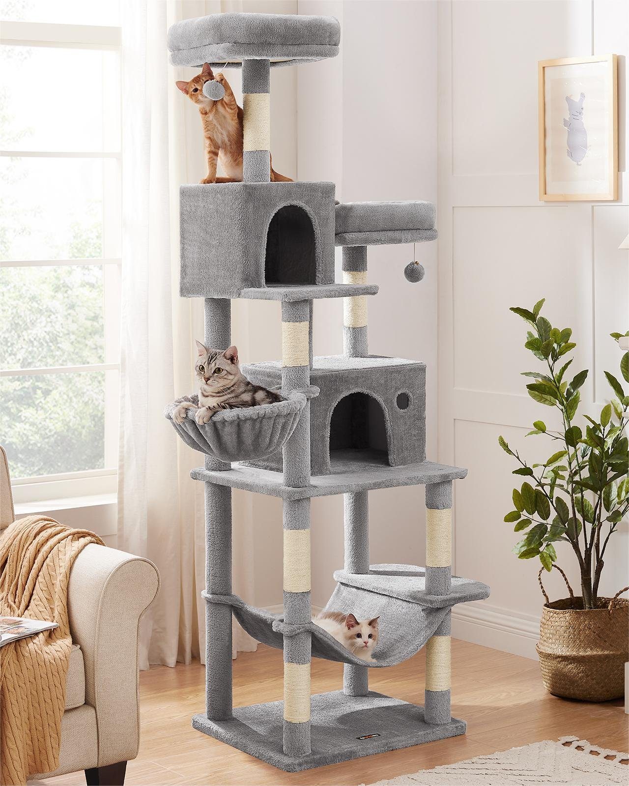 Feandrea PCT196W01 Scratching Post with Removable Covers | Light Gray-9