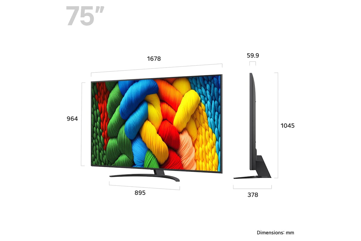 LG NANO81 75" 4K Ultra HD HDR LED Smart TV (2025) | 75NANO81A6A.AEK-4