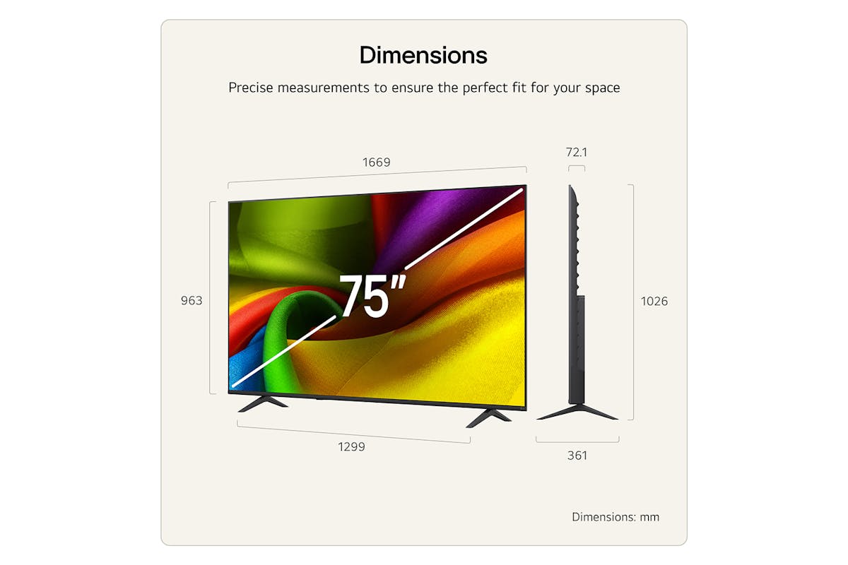 LG NANO 75" NU85 AI 4K Ultra HD Smart TV (2026) | 75NU850B6LA.AEI-3