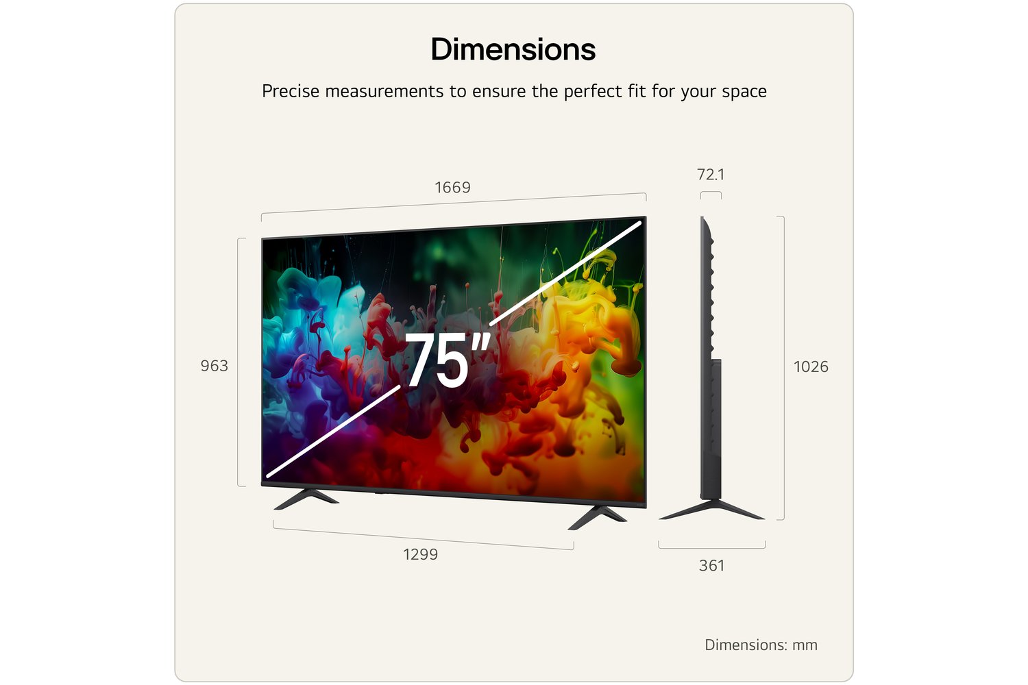 LG QNED72 75" QNED AI Mini LED 4K Smart TV (2026) | 75QNED72B6A.AEI-3