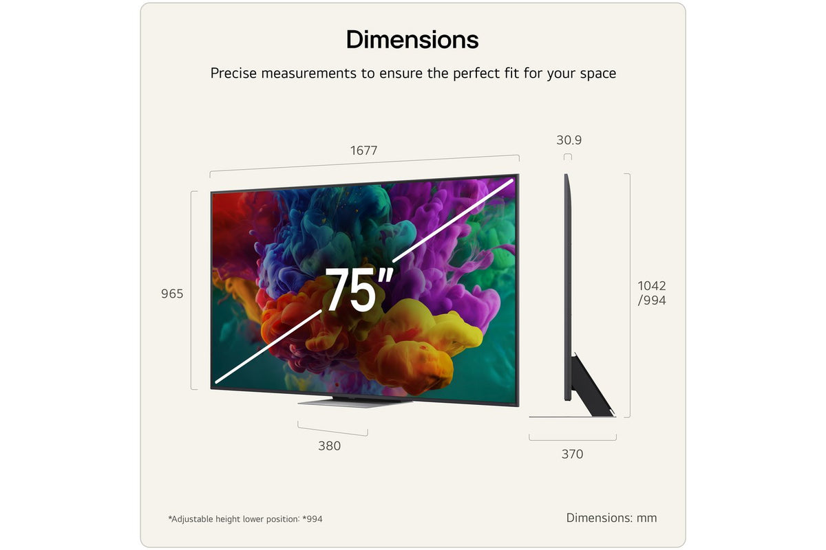 LG QNED86 75" Mini LED Evo AI 4K Ultra HD Smart TV (2026) | 75QNED86B6B.AEI-3