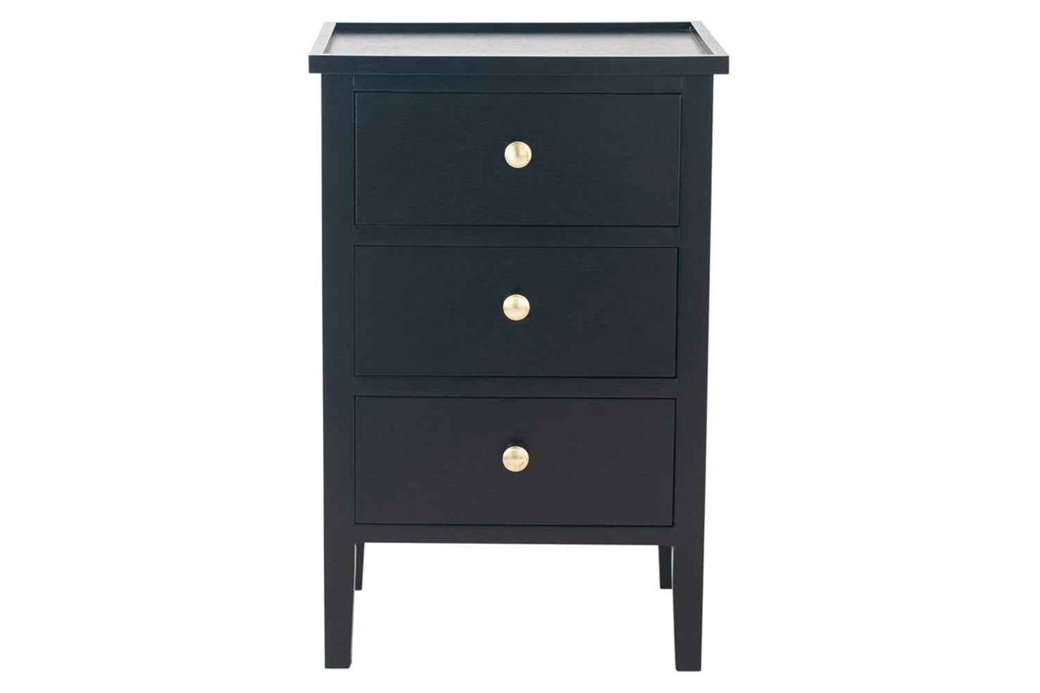Satin Bedside Locker | 3 Drawer | Black