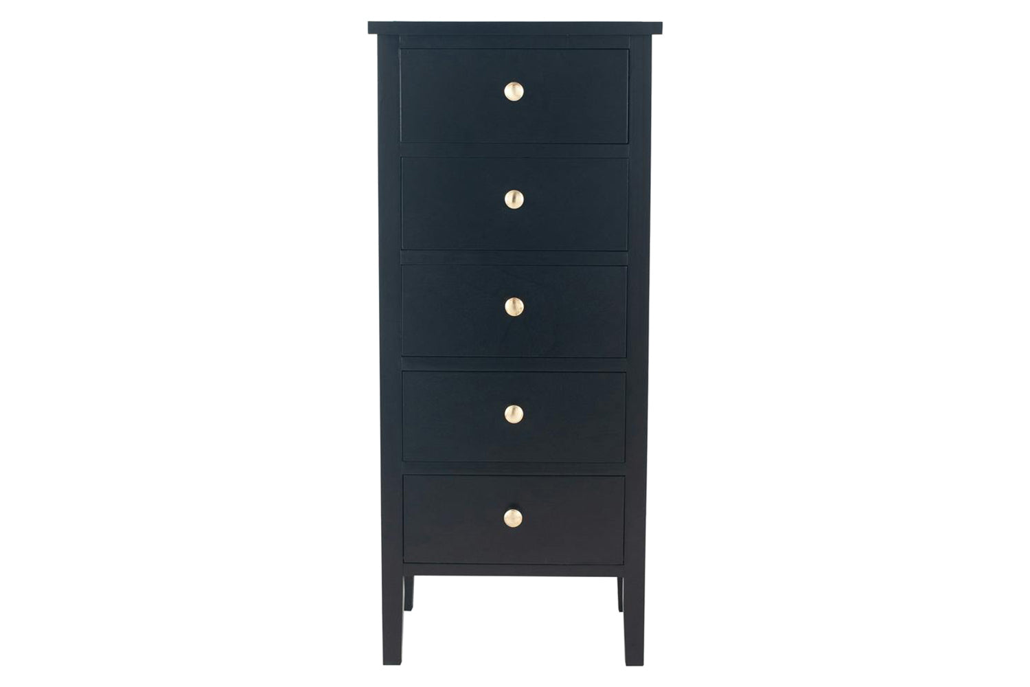 Satin Tallboy | 5 Drawer | Black