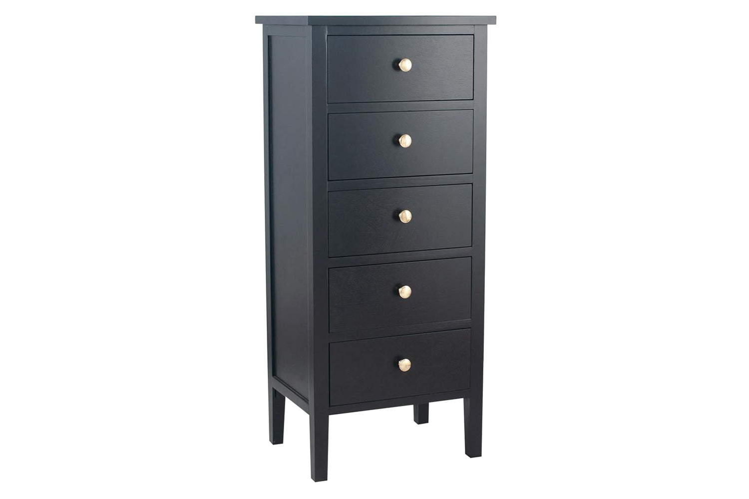 Satin Tallboy | 5 Drawer | Black-3