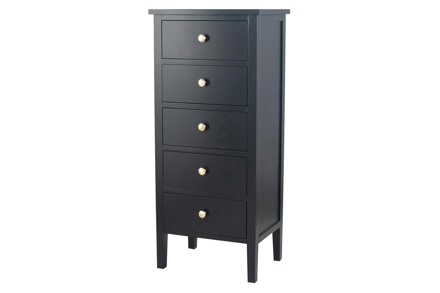 Satin Tallboy | 5 Drawer | Black-4
