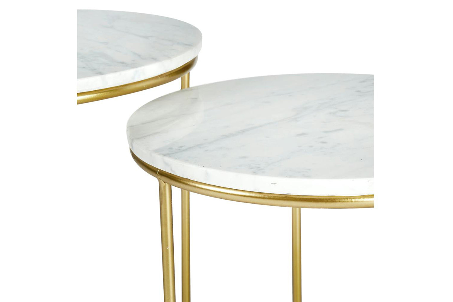 Milly White Marble Bedside Table | Set of 2-4