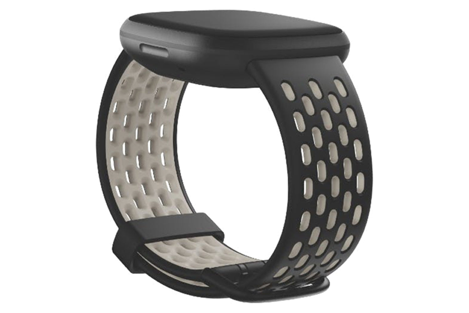 Fitbit Sense & Versa 3 Sport Band | Black / Lunar White | Large-2
