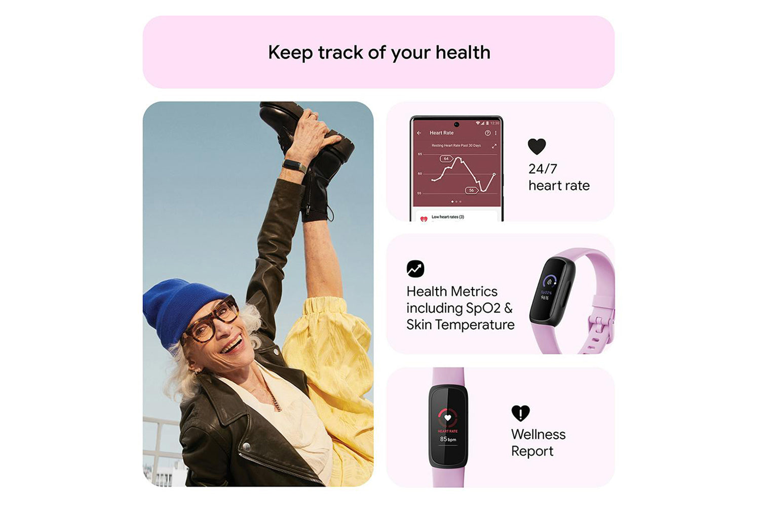 Fitbit Inspire 3 Fitness Tracker | Lilac Bliss-7