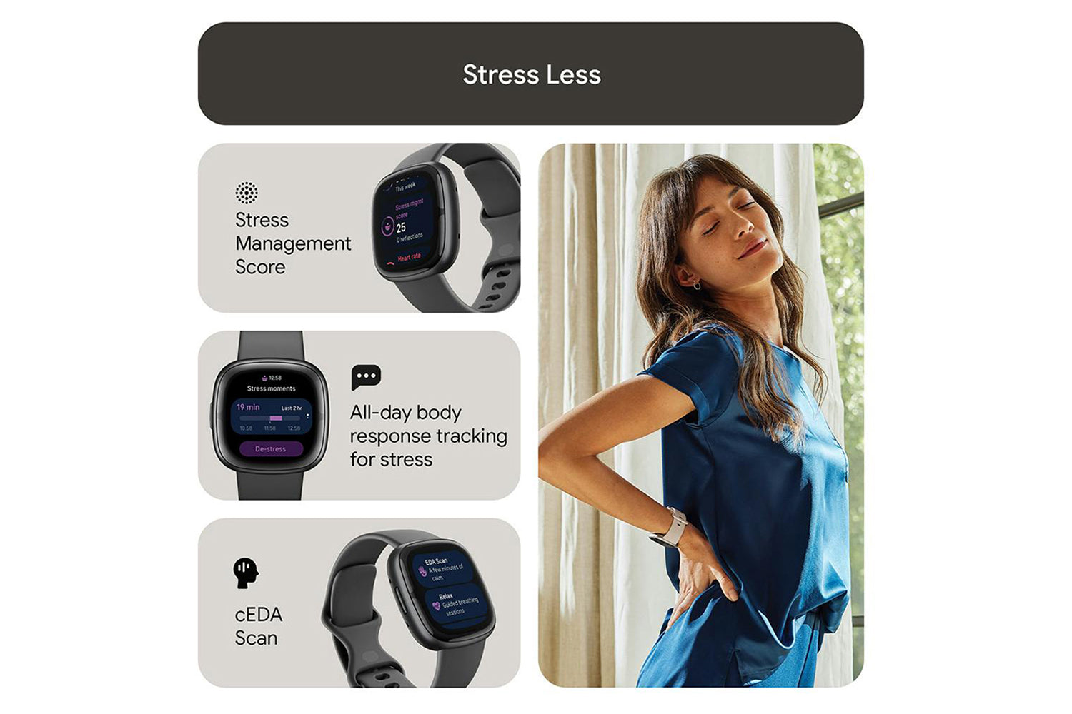 Fitbit Sense 2 Smartwatch | Shadow Grey & Graphite-2