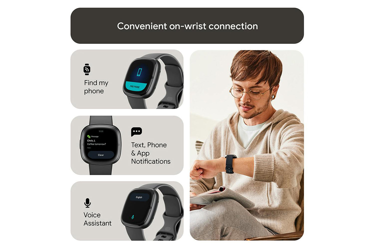 Fitbit Sense 2 Smartwatch | Shadow Grey & Graphite-7