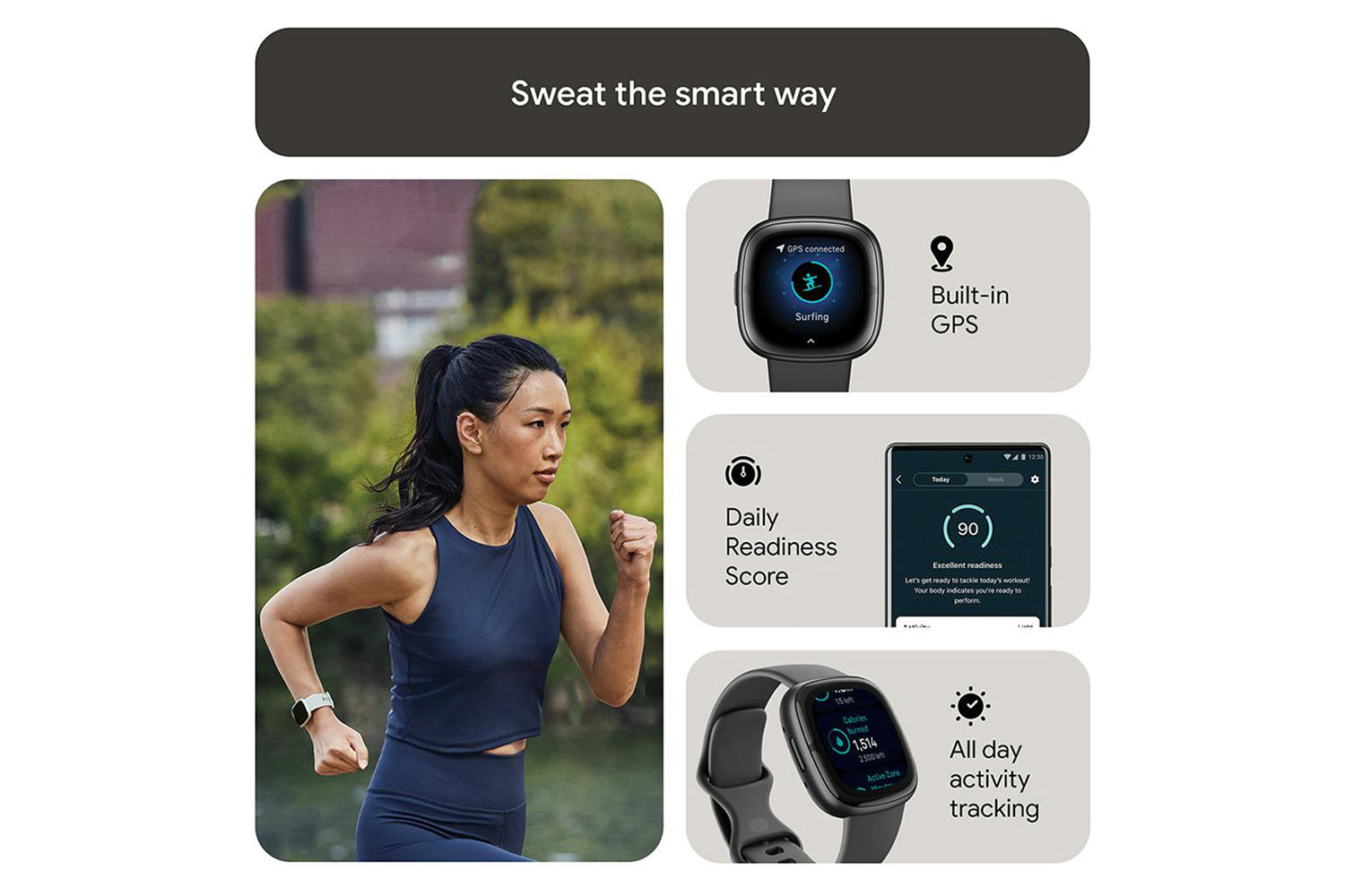 Fitbit Sense 2 Smartwatch | Shadow Grey & Graphite-8