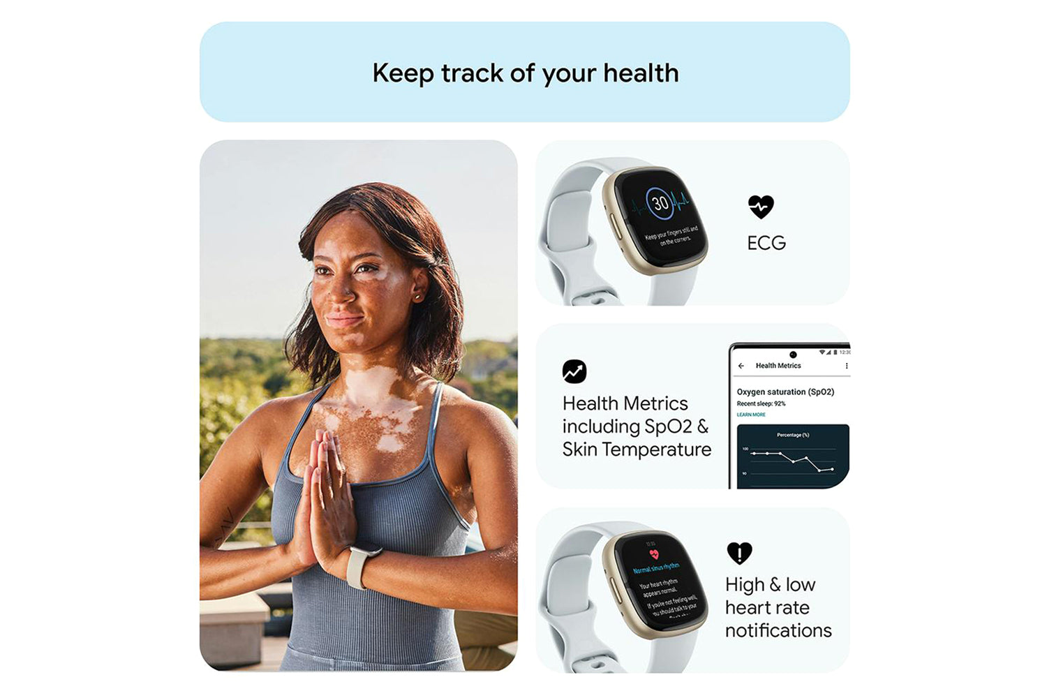 Fitbit Sense 2 Smartwatch | Blue Mist & Soft Gold-2