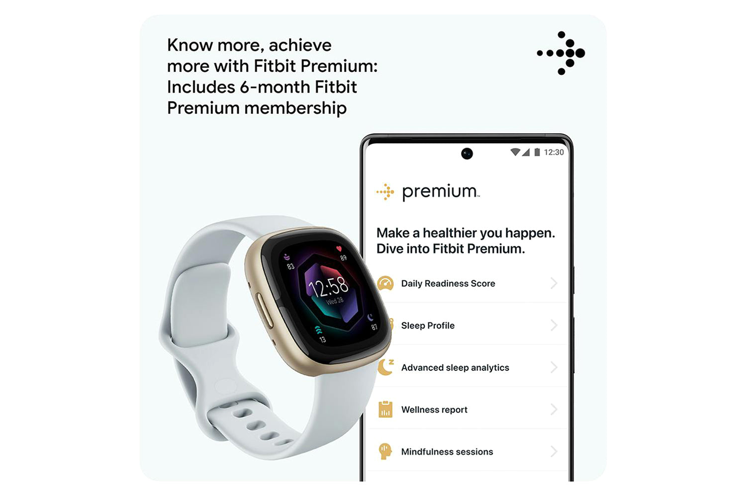 Fitbit Sense 2 Smartwatch | Blue Mist & Soft Gold-3