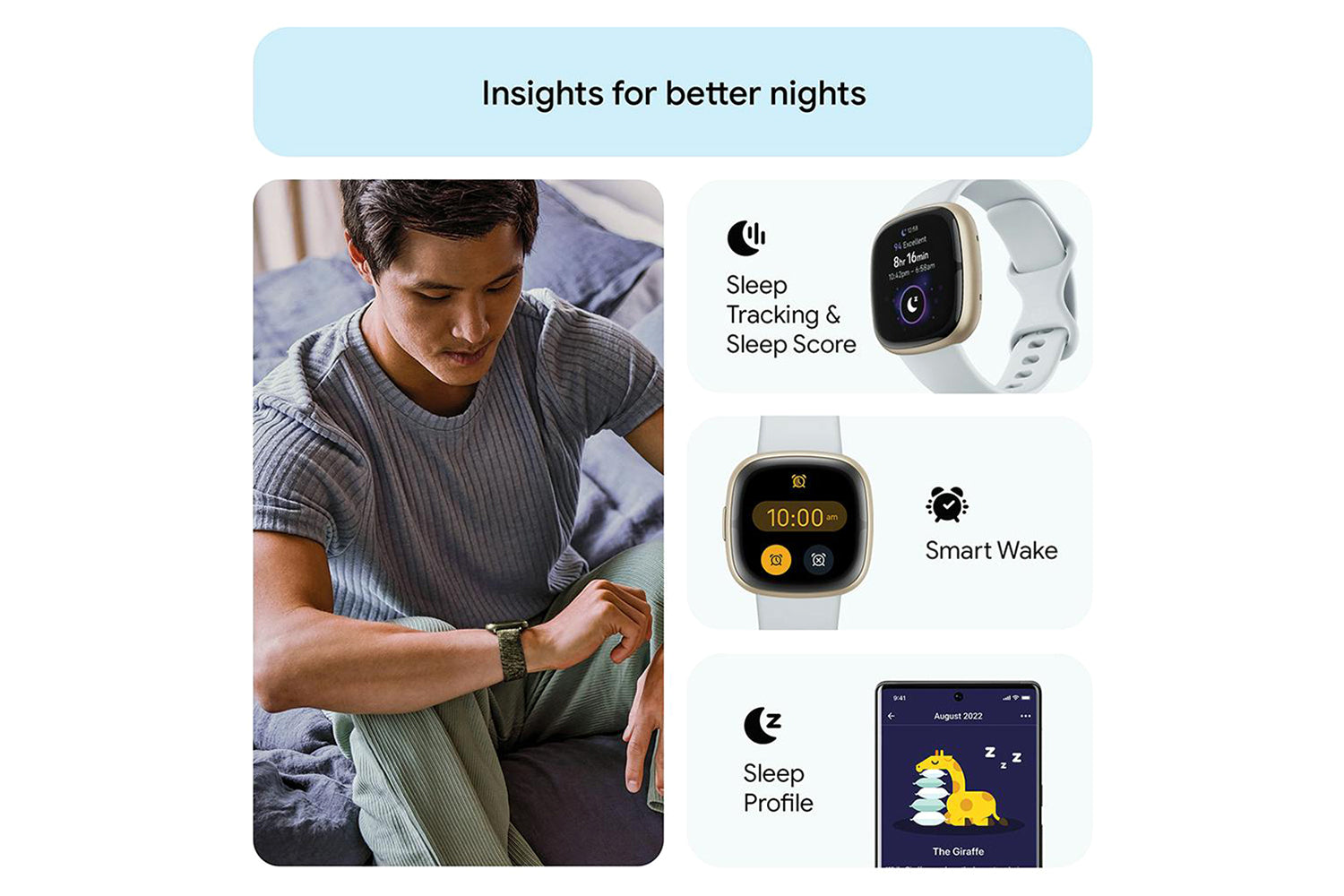 Fitbit Sense 2 Smartwatch | Blue Mist & Soft Gold-6